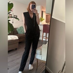 Rachel Zoe silk crepe black jumpsuit - V neck
